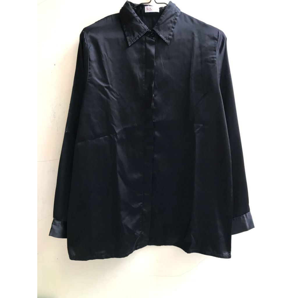 Kemeja Wanita Blouse Lengan Panjang Preloved Kemeja Satin Atasan Termurah