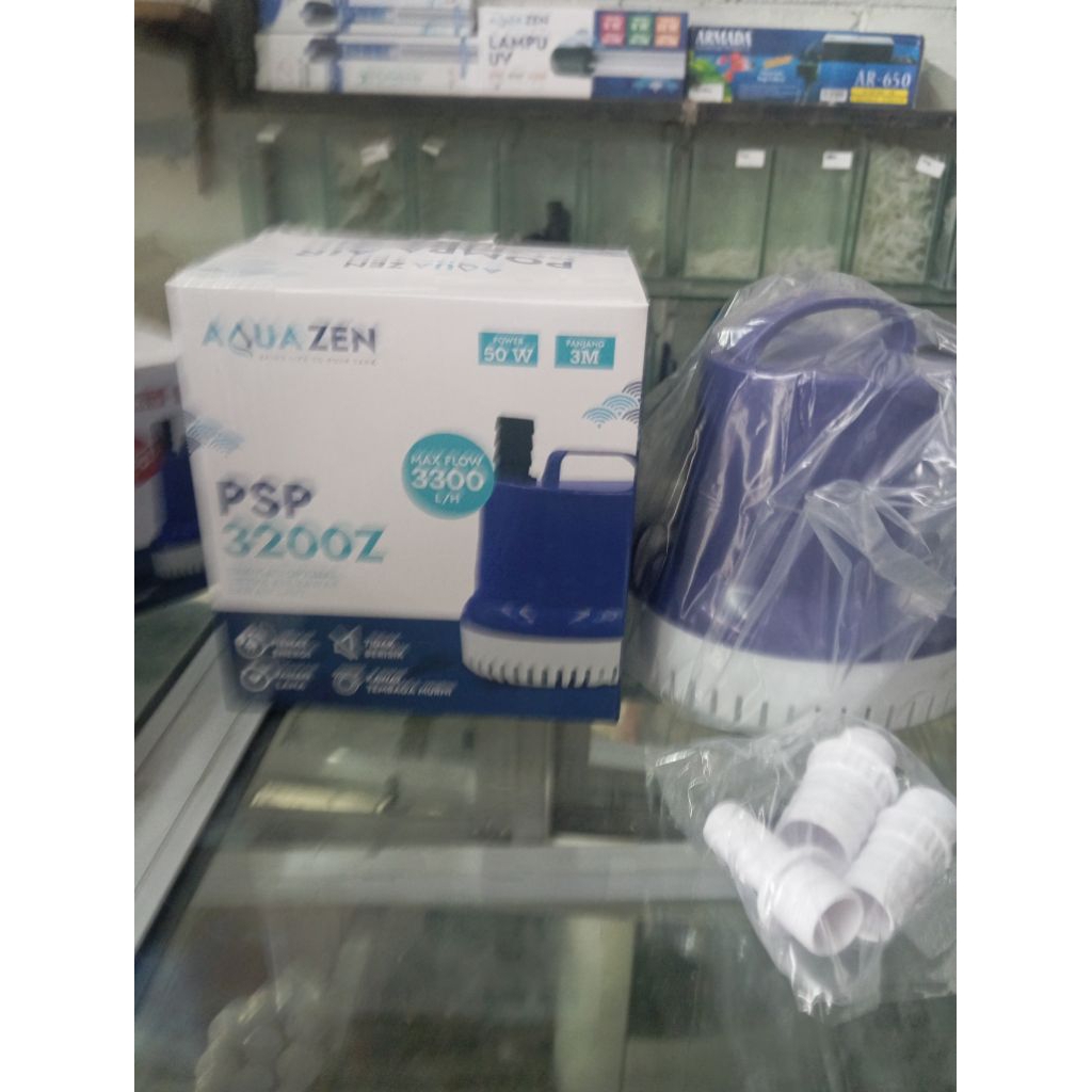 AQUAZEN pompa celup kolam ikan koi 50 watt ketinggian 3 meter