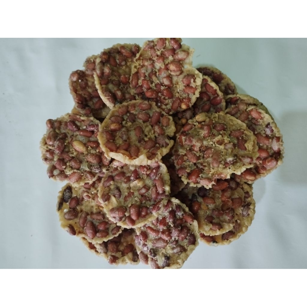 PEYEK Kacang Tanah Bun Renyah & Gurih Berat 500gram & 200gram Snack Cemilan Kripik Tradisional Kuali