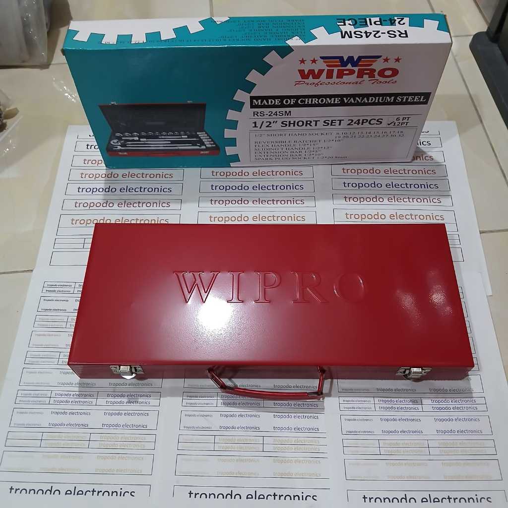 Kunci sock / socket / shock set merk WIPRO RS 24 SM type Metric 6 PT, Metric 12 PT, Inch 12 PT