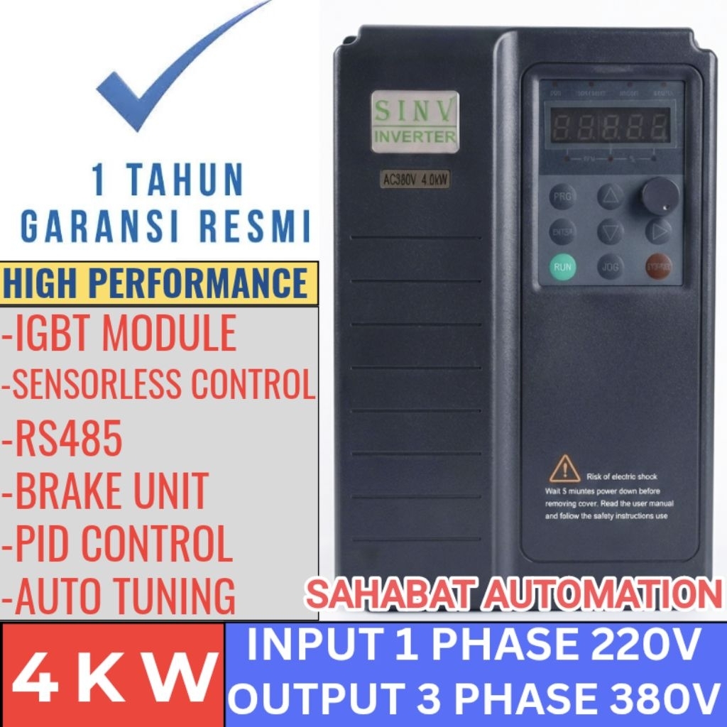 Inverter 220V to 380V 4 KW 5,5HP 5,5 HP Inverter 220V Ke 380V 4KW 5.5HP 5.5 HP Input 1 Phase 220VAC 