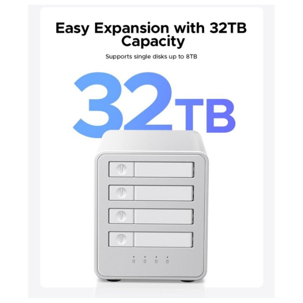 ORICO Aluminum RAID Hard Drive Enclosure 4-Bay 2.5 SATA SSD/HDD Docking Station RAID Enclosure with 