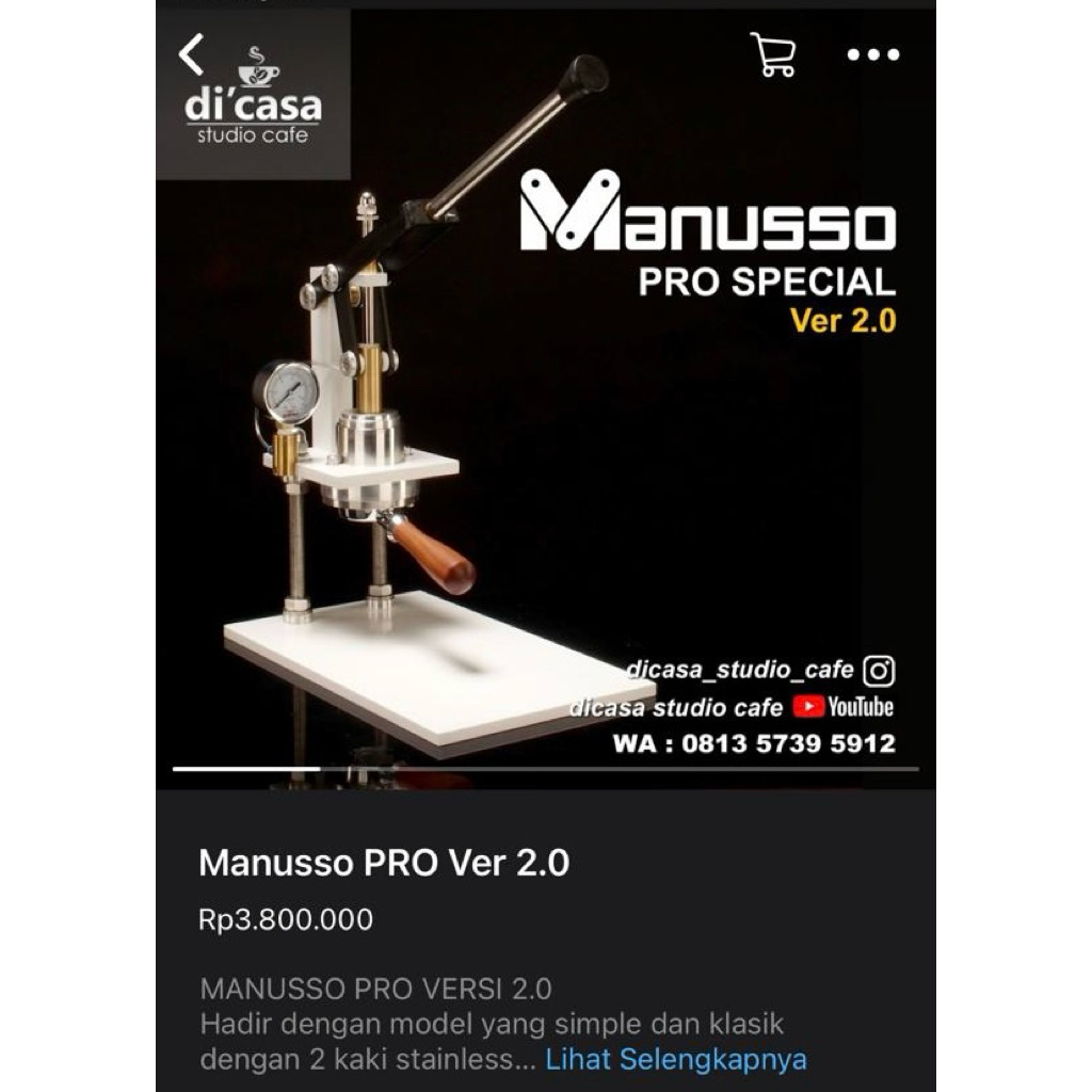 jual alat kopi (manusso pro special)