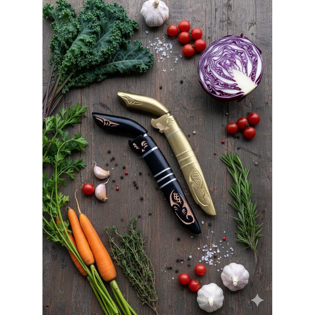 Pisau dapur laduk mini baja pisau seset