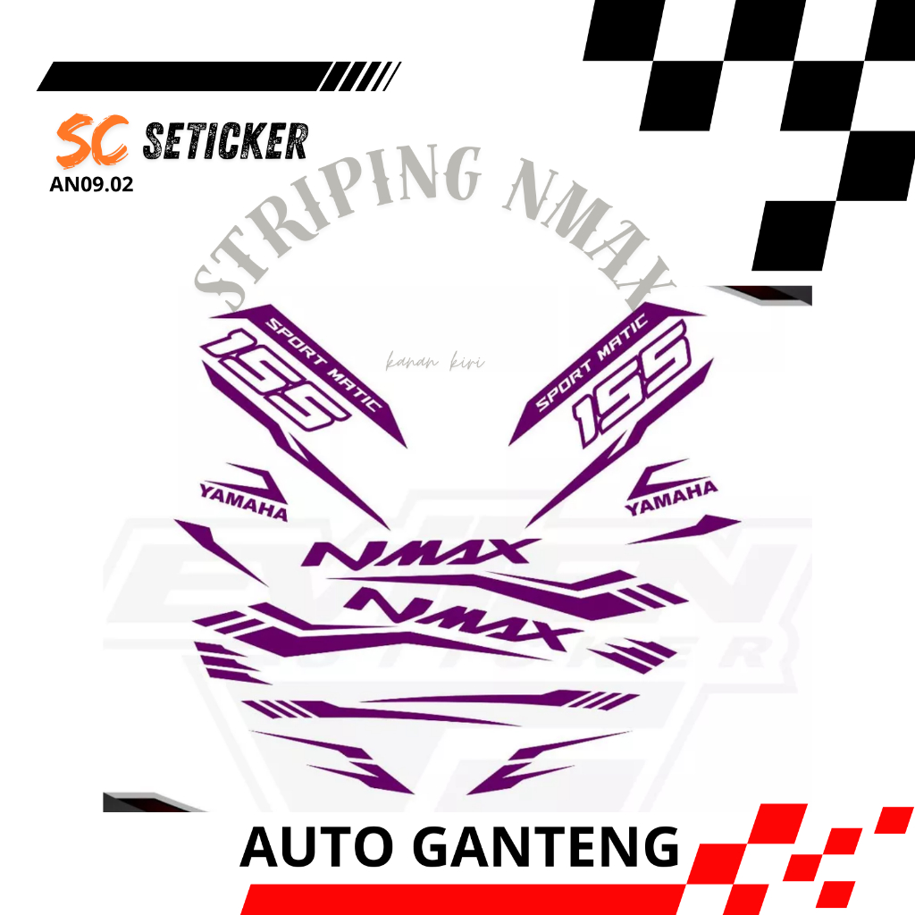 STIKER MOTOR NMAX NEW TAHUN 2020 2021 2022 2023 2024 STRIPING CUTTING STICKER NMX -AN09.02