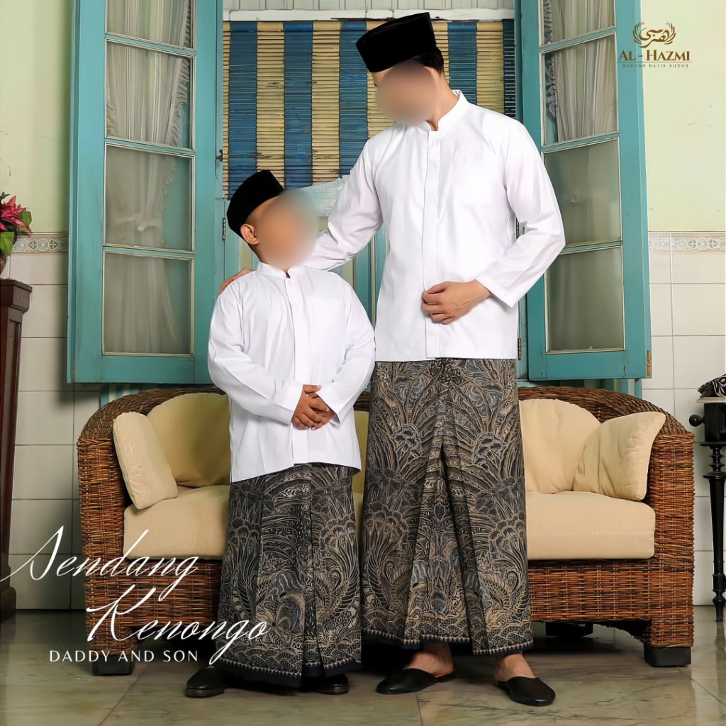 Sarung ALHAZMI Couple Ayah dan Anak SENDANG KENONGO Katun lembut halus tanpa campuran Polyester/ Sar