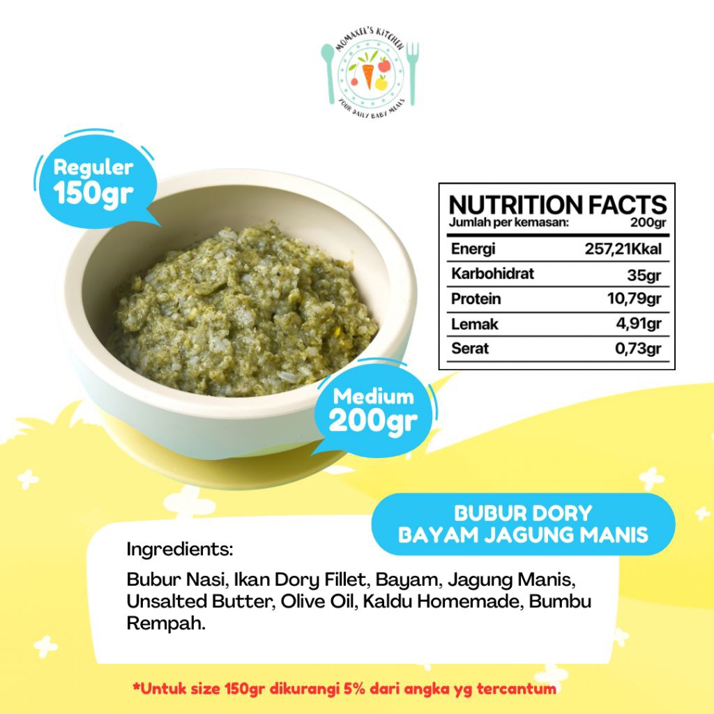 BUBUR DORI BAYAM JAGUNG MANIS (MPASI FROZEN)