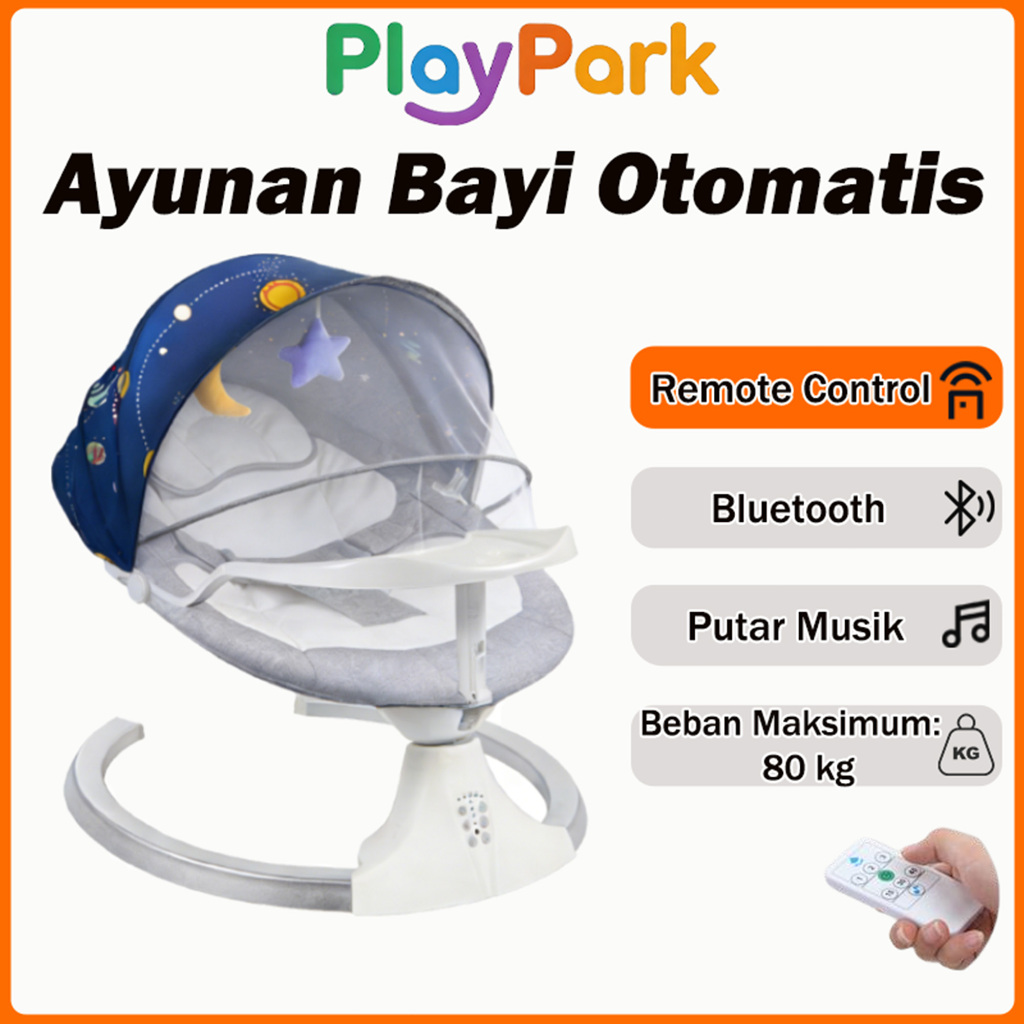 PlayPark Ayunan bayi elektrik Ayunan bayi otomatis Baby Swing Listrik Lipat Ayunan Bayi Elektrik Aut