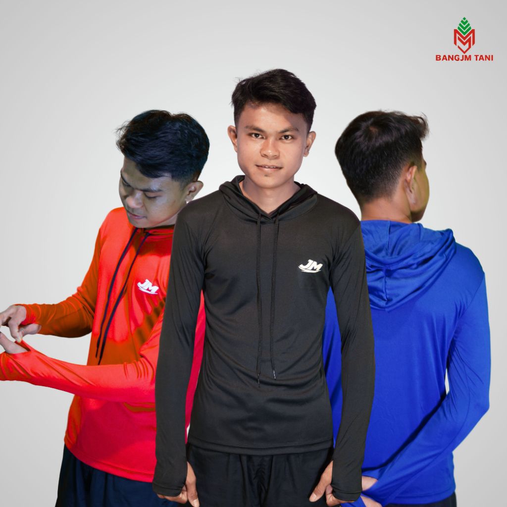 BANGJM Baselayer Pria Wanita Manset Hoodie Kupluk