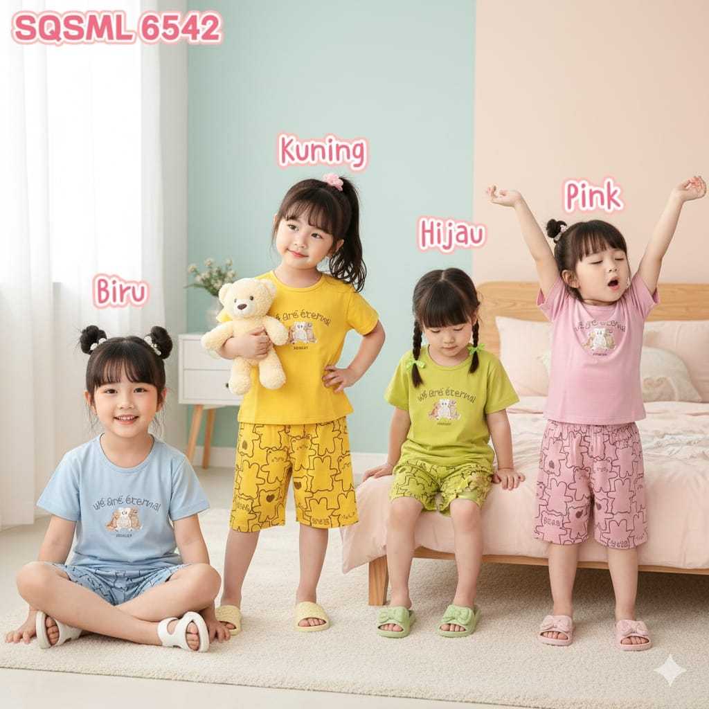 BABYDOLL ANAK 6542 BAJU TIDUR AMRO SML CELANA PENDEK 3/4