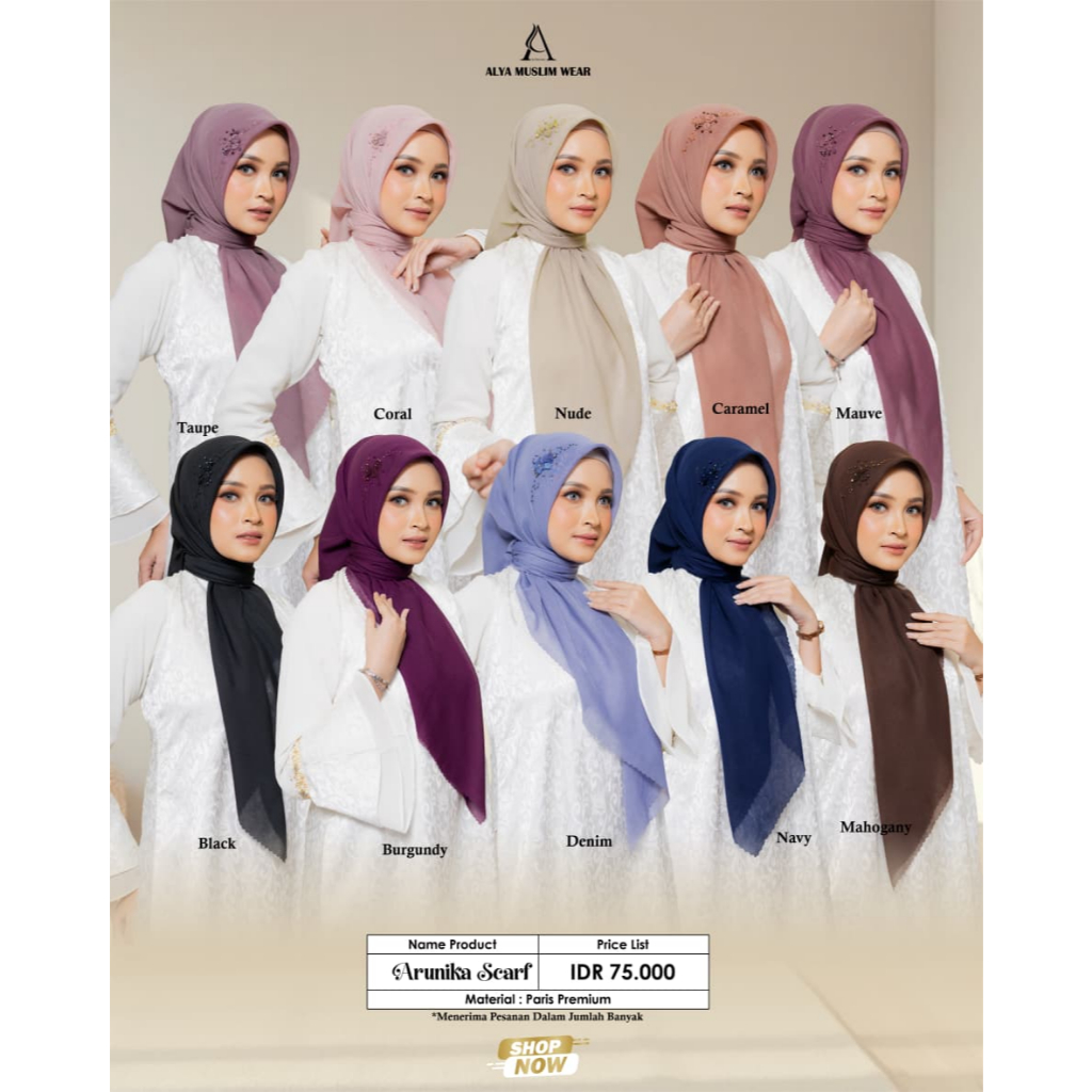 Arunika Scarf - Hijab Payet by Alya Muslim Wear