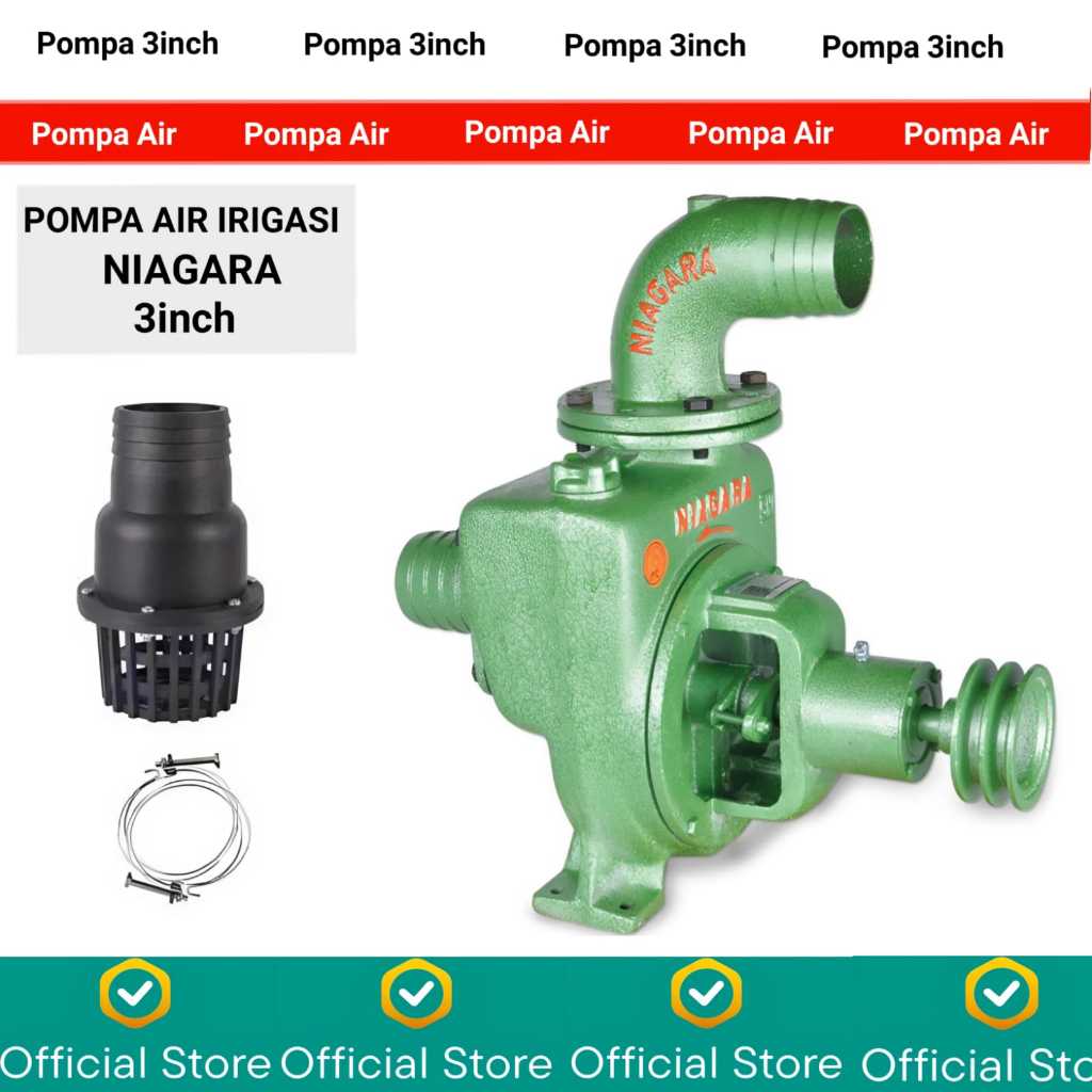 NIAGARA GTO-3 Pompa Air Irigasi 3 inch / Lengkap Unit Pompa, Saringan, Kleman