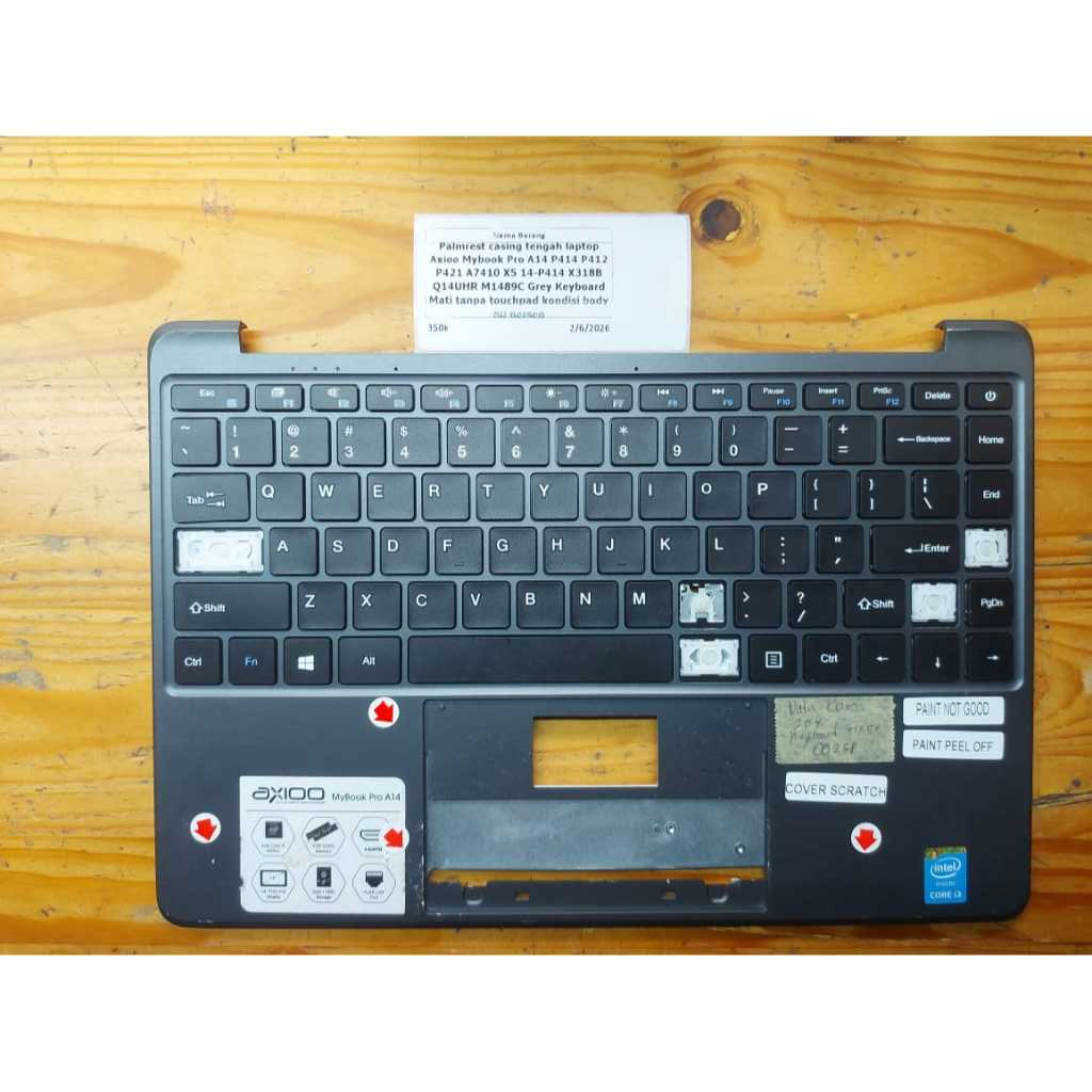 Palmrest casing tengah laptop Axioo Mybook Pro A14 P414 P412 P421 A7410 X5 14-P414 X318B Q14UHR M148