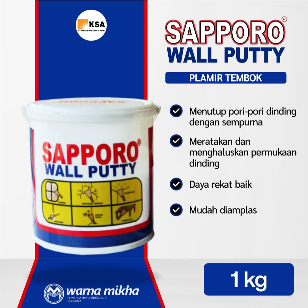 SAPPORO Wall Putty Plamir Tembok Penutup Pori Dinding