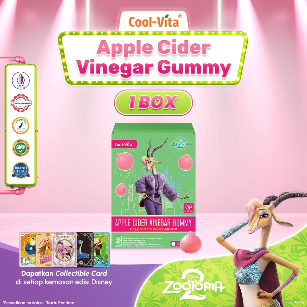 [BARU] Coolvita Apple Cider Vinegar Gummy | Bantu Kontrol Nafsu Makan & Metabolisme - Gummy Cuka Ape