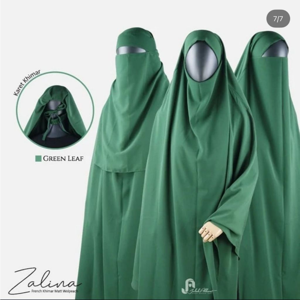 Jubah Akhwat Zalina Hijab cadar basic syari Green Leaf