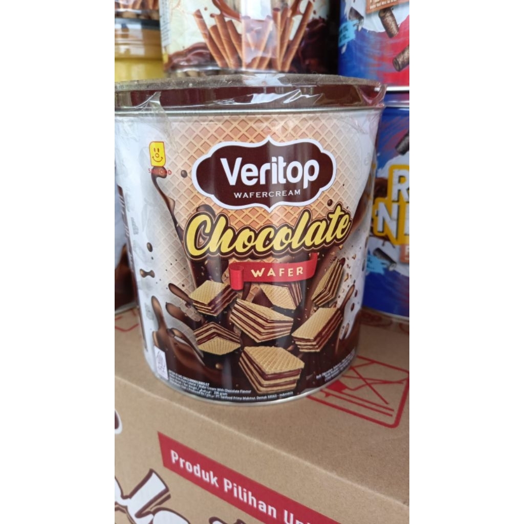 Veritop Wafer Chocolate Kaleng/wafer cokelat kaleng/ wafer coklat