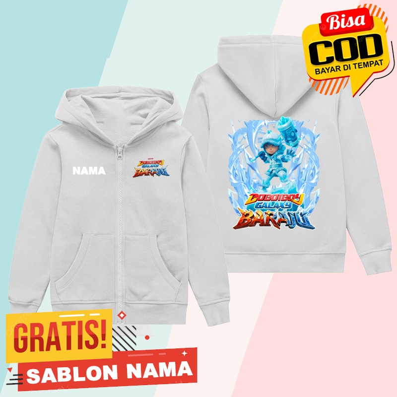 Zipper Anak Boboiboy Galaxy Baraju X ICE / Jaket Anak Laki Laki & Perempuan Boboiboy Galaxy Baraju X