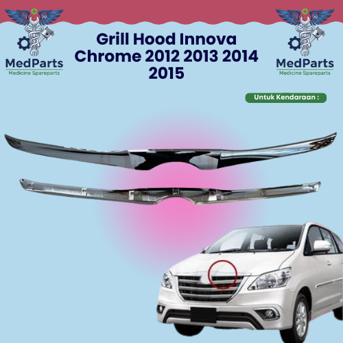 Grill Gril Grille List Lis Kap Mesin Toyota Innova Inova Barong Chrome Krom Baru Import 2012 2013 20