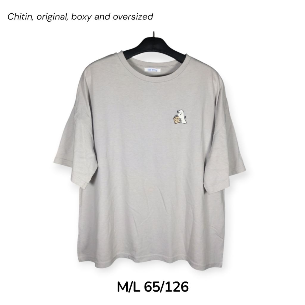 Olive des Olive Original Oversized T-shirt Kaos Katun Cewek Boxy Size M L Gambar Hantu dan Motivasi