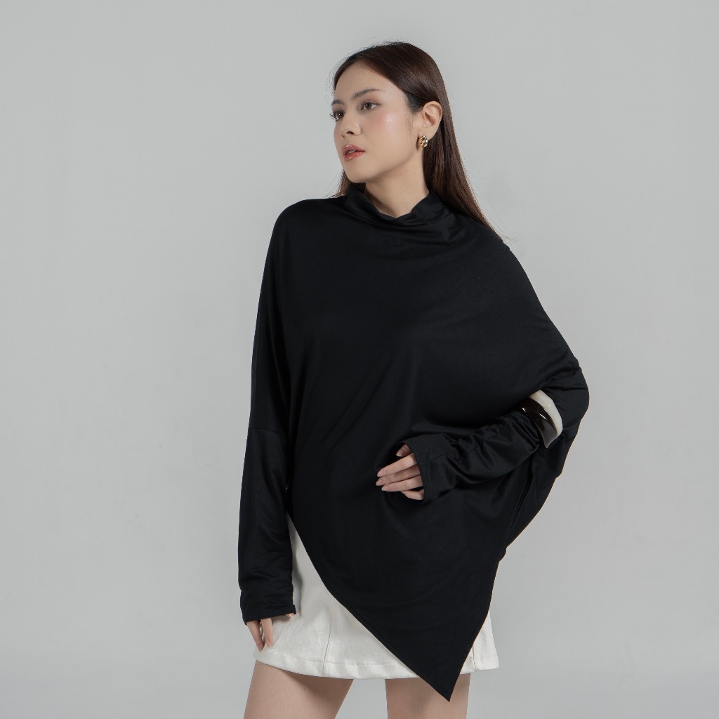 Georgios Women | Tiffany Longsleeve | Blus Lycra Spandex Wanita Kekinian Polos Atasan Baju  Cewek De