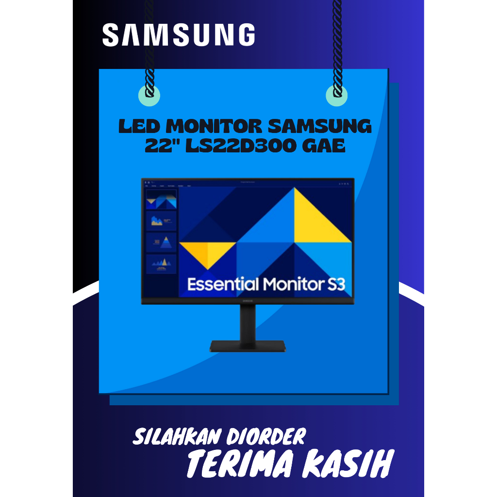 MONITOR SAMSUNG 22 Inch LS22D300 | LED MONITOR + PACKING KAYU