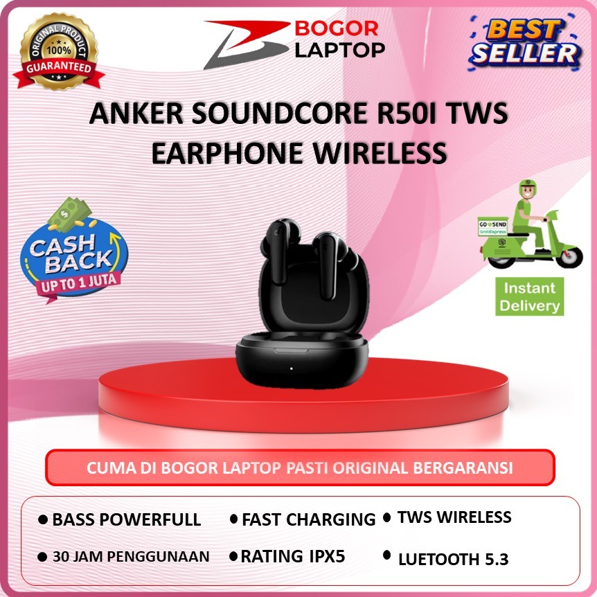 Anker Soundcore R50i Stick Earbud Wireless Bluetooth Hitam