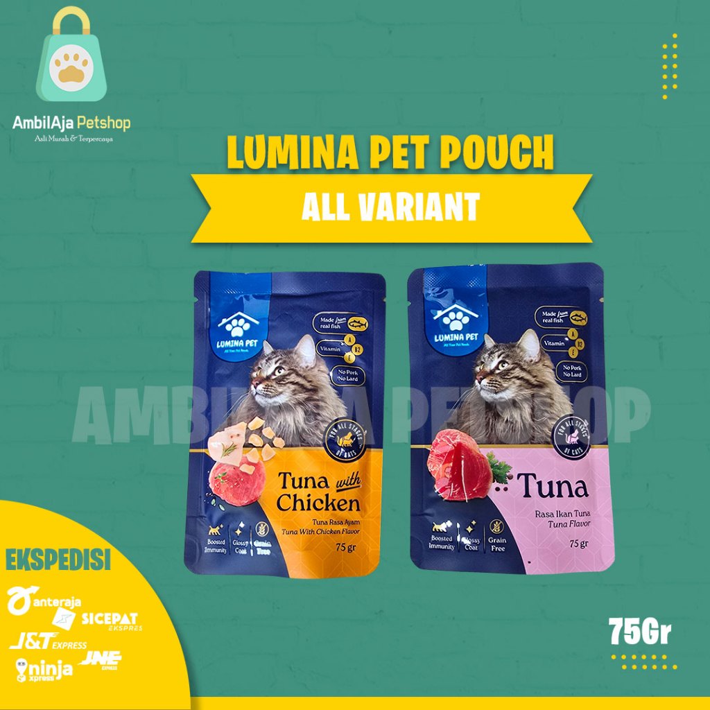 Lumina Pet Pouch 75gr Makanan Basah Kucing - Wet Food Kucing Grain Free