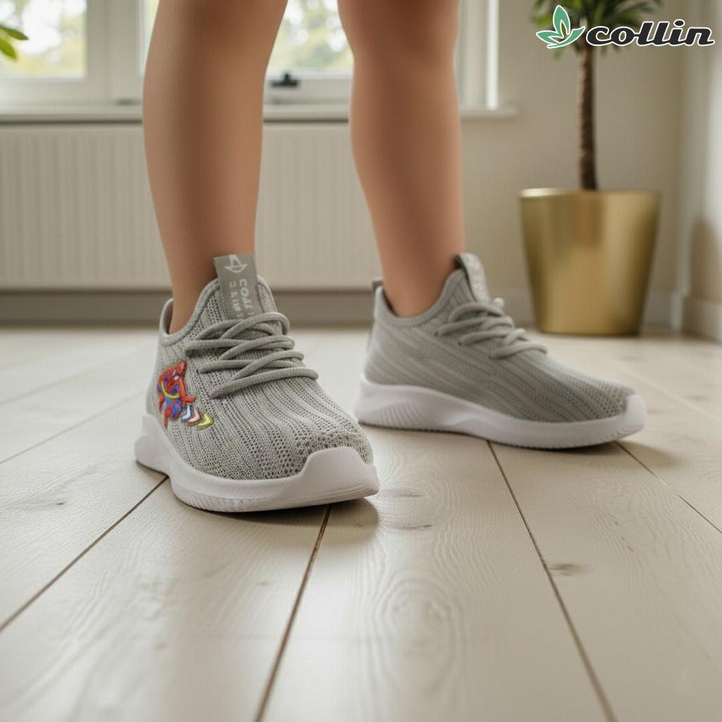 COLLIN Sepatu anak laki laki sepatu karet rajut karakter spiderman G877-T --- A5