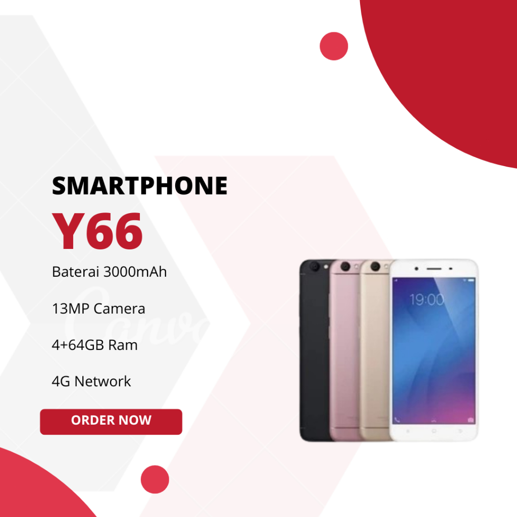 HP  SAMRTPHONE VIVO Y66 RAM 4GB, 64GB, BATTERAY 3000mAh GARANSI 12 BULAN