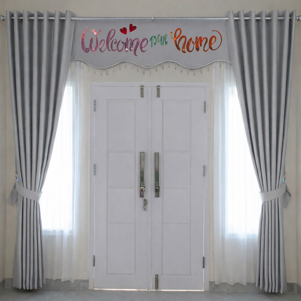 gorden smokring poni welcome to our home harga 1 set cocok buat decorasi rumah supaya lebih cantik m