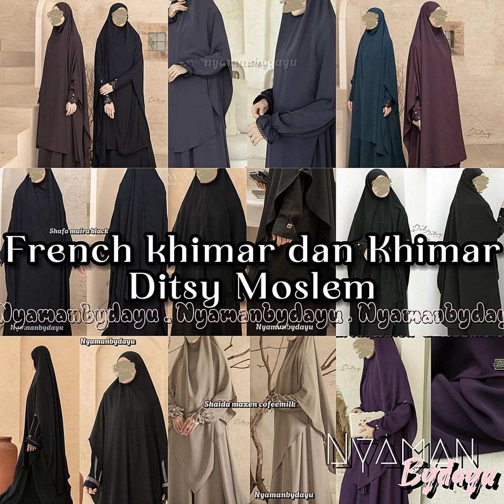 FRENCH KHIMAR FK DITSY MOSLEM FEBRUARI Shafa Bitterchoco, Shafa Black, Shaida Coffeemilk, Shaheeya B