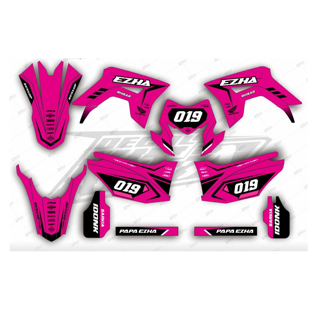 Decal stiker CRF 150L hitam pink putih