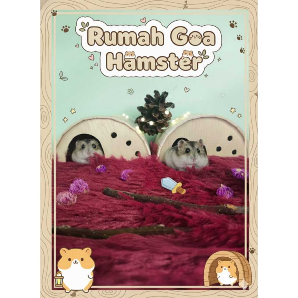 Rumah Hamster Goa Kayu Estetik - Hide out Hamster Goa Kayu