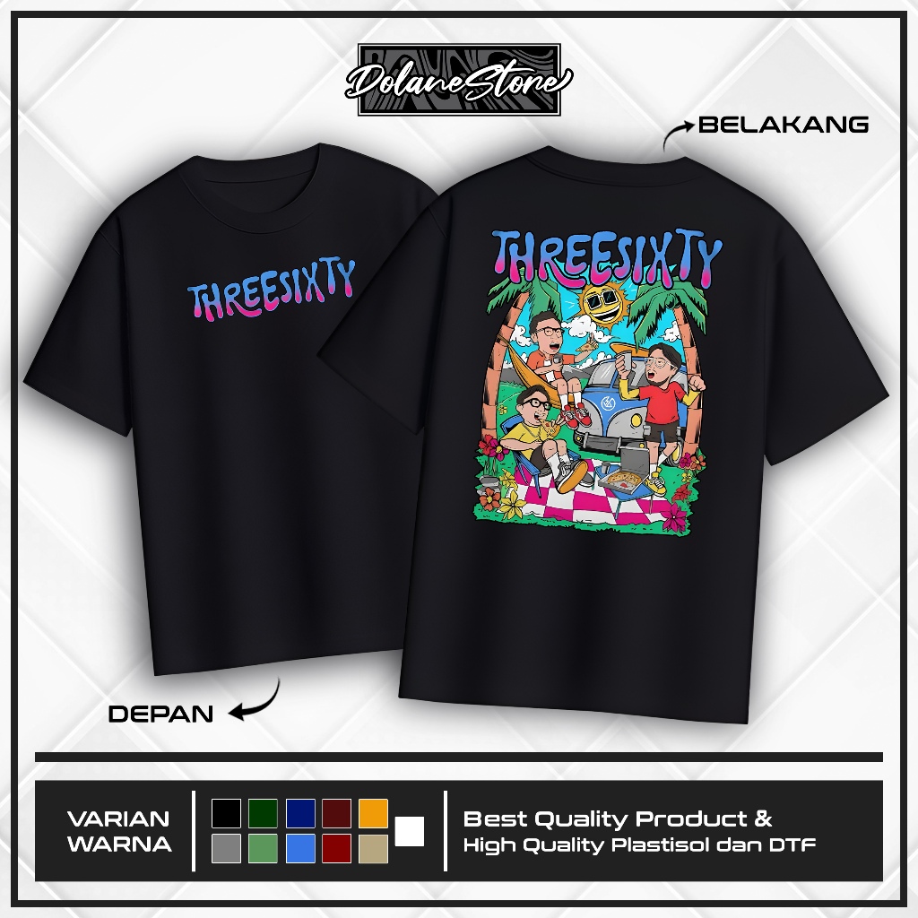 KAOS THREESIXTY | BAJU THREESIXTY PRIA & WANITA KEKINIAN TERBARU