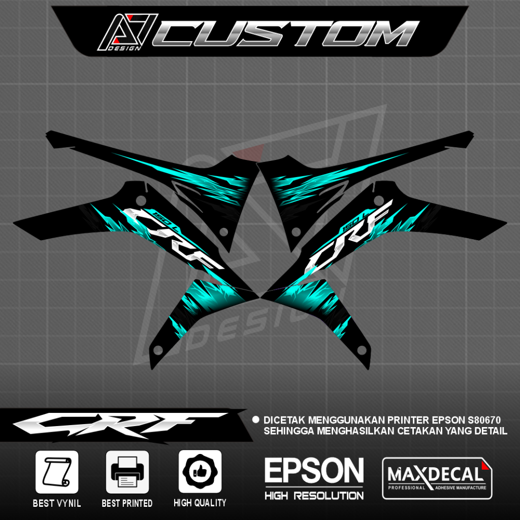 striping custom crf 150l motif simple bahan decal vinyl hologram