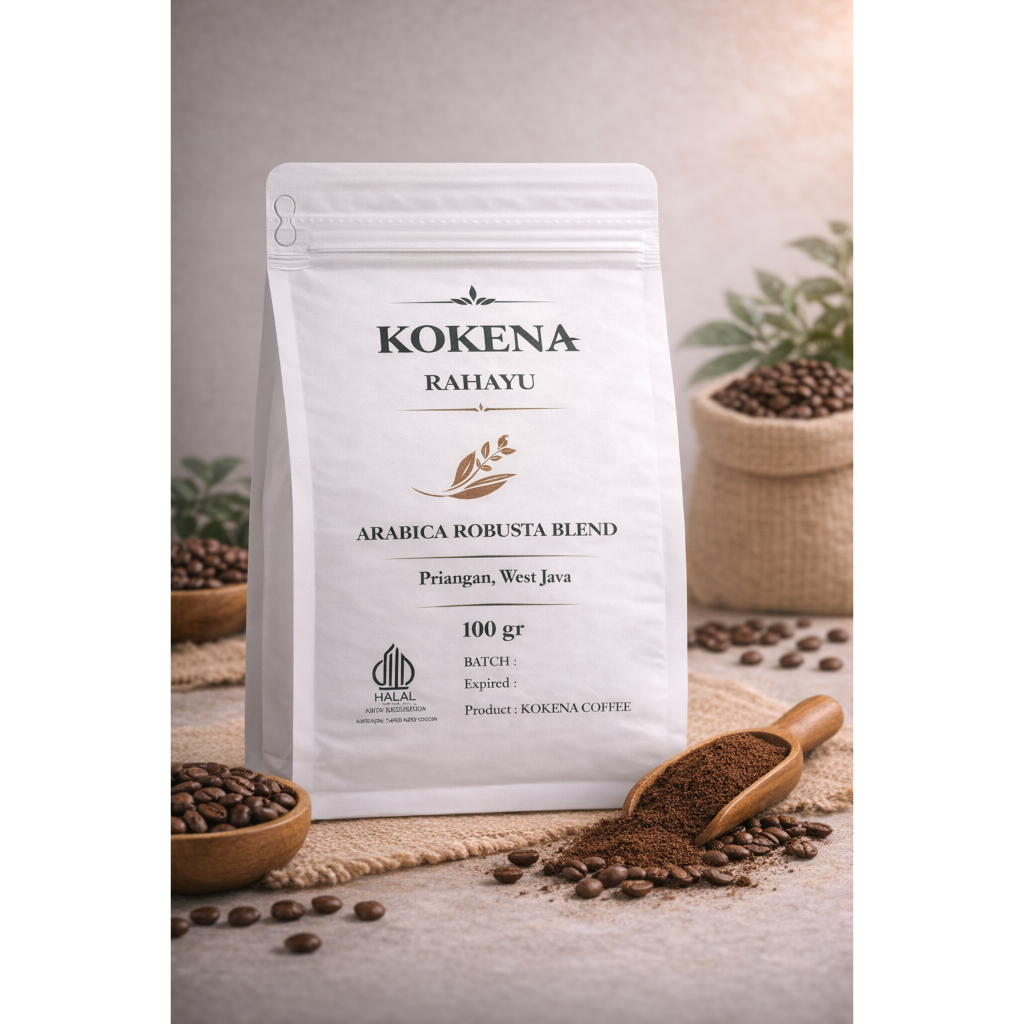 Kopi Blend Arabika - Robusta Priangan Bubuk & Roasted Bean | 100 Gr, 200 Gr | Kokena Coffee