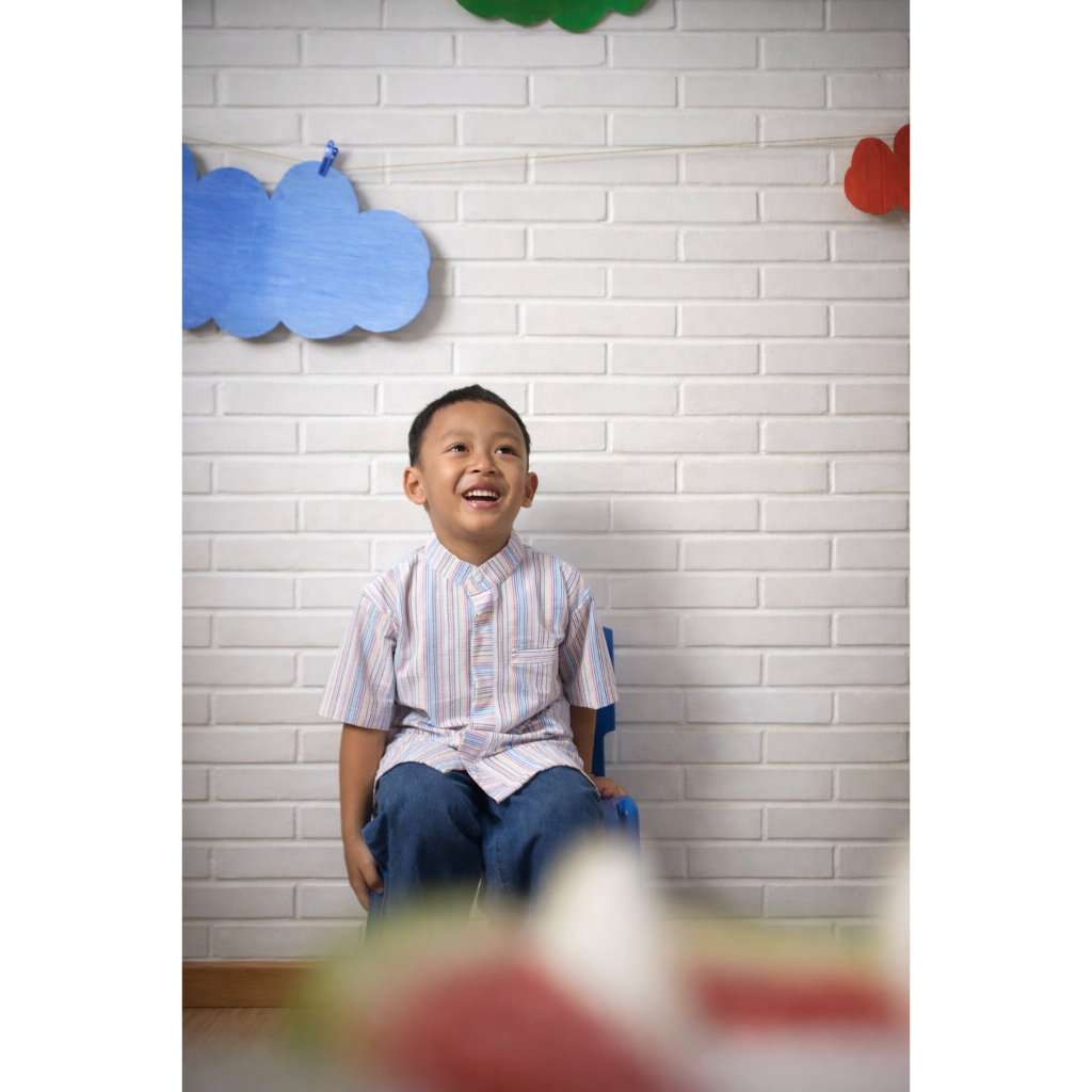 SEA YOYA - PECO Kemeja - Baju Cotton Crinkle Stripe Bayi Anak Laki laki