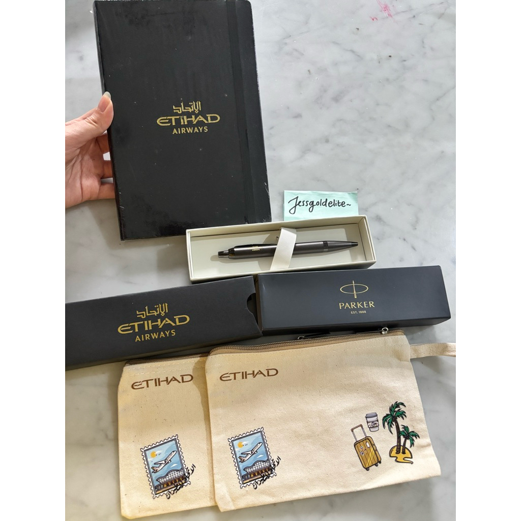 Etihad parker pen bolpen notebook agenda SET BRAND NEW bca prioritas bca solitaire