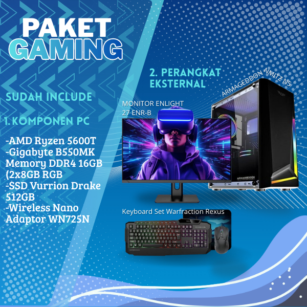 Paket Komputer Gaming Murah | PC Gaming Siap Main & Streaming