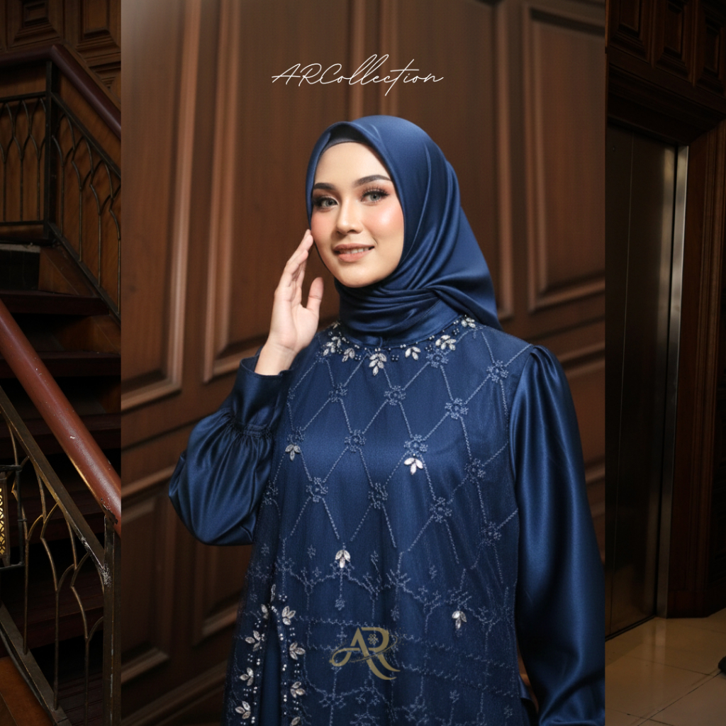 GRACIA SERIES by ARCollection - Gamis/Dress Mewah Dress Muslimah Brokat Elegan | Gamis Panjang Premi
