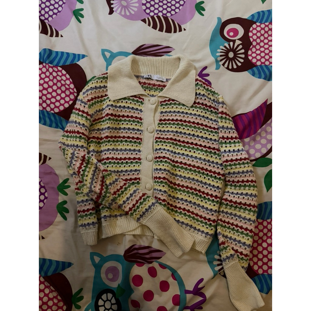 ZARA MULTICOLOR CROCHET CARDIGAN