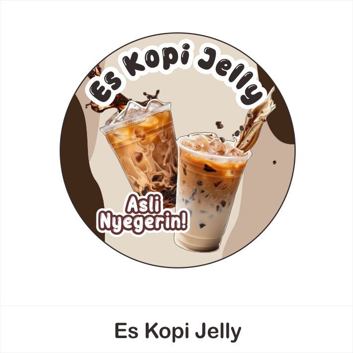 Stiker Cup Es Kopi Jelly Nyegerin