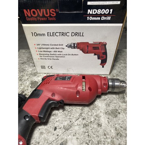 Mesin Bor Listrik Tangan Alat Elektrik Drill Bolak Balik 10mm Novus