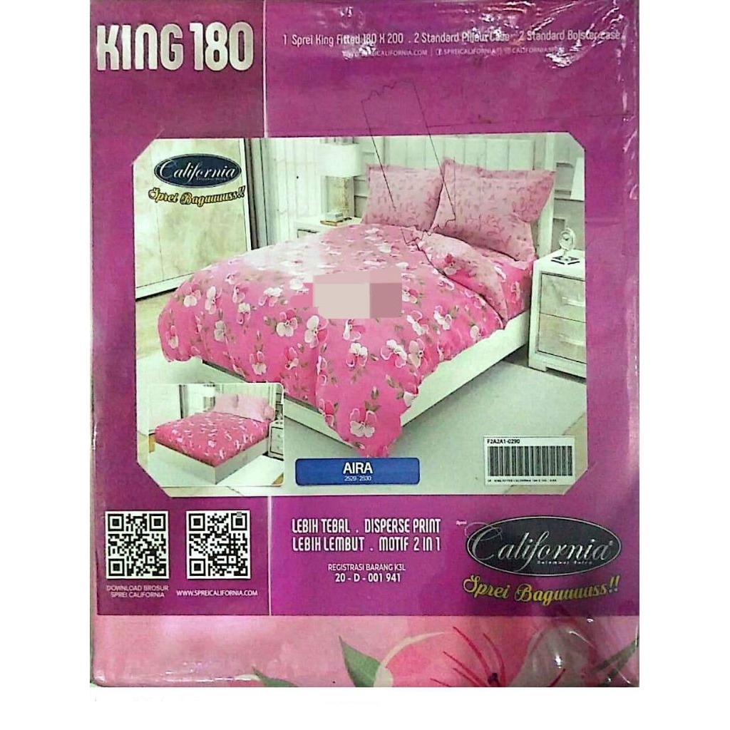 Alas Kasur Sprei California King Fitted 180x200 Sprei lembut & Tebal