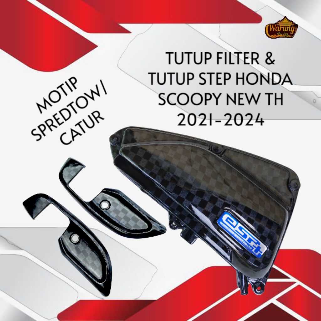 TUTUP FILTER & COVER STEP SCOOPY NEW 2021-2024 CARBON WTP MOTIP SPREDTOW/CATUR