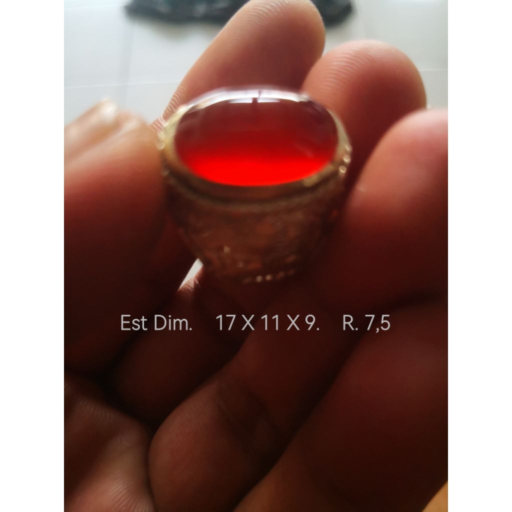 Cincin Batu Akik Red Raflesia Bengkulu BUKAN bacan kalimaya pirus ruby safir pandan ijo garut lumut 