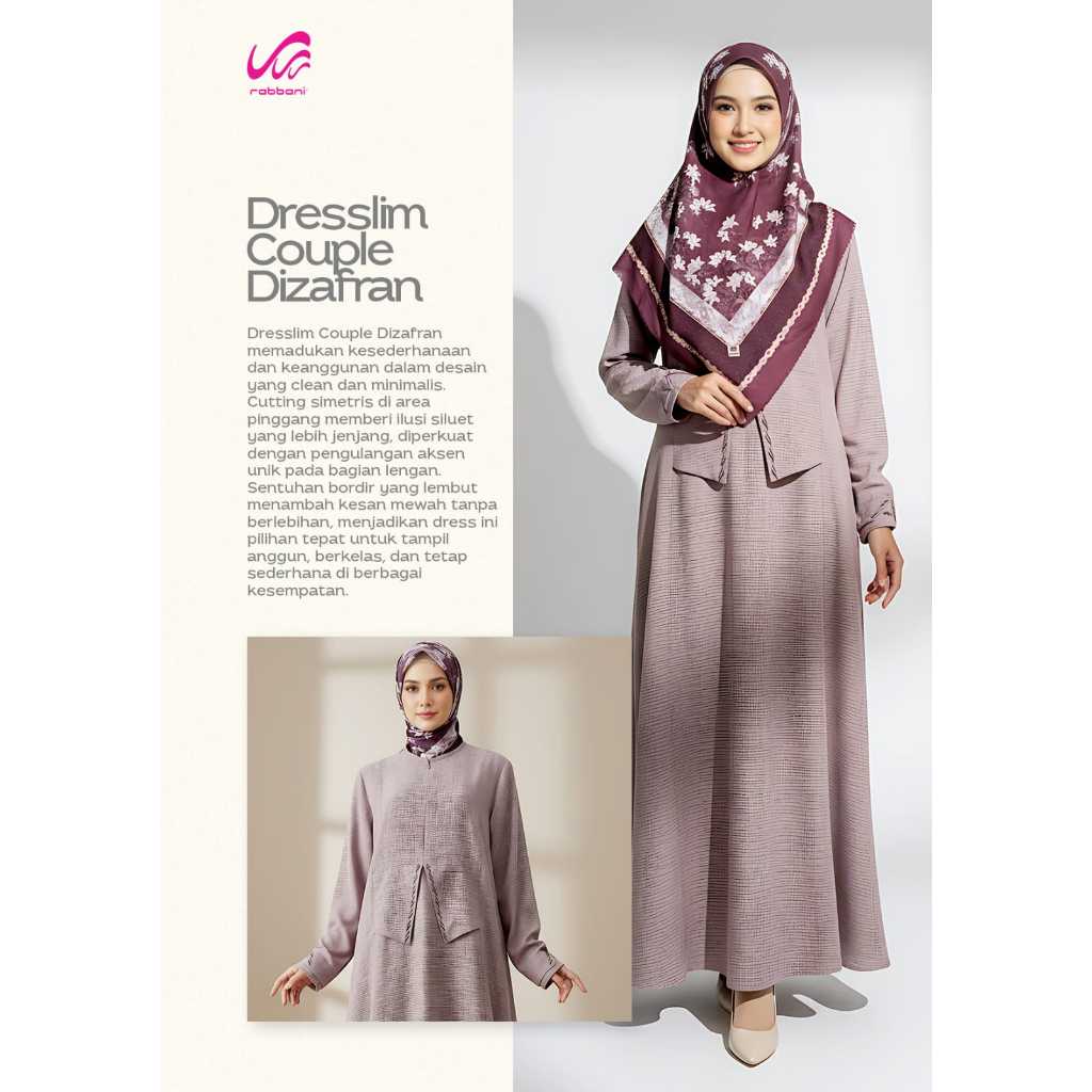 RABBANI - Dresslim Couple Dizafran / Gamis Dresslim Rabbani Terbaru Original Murah