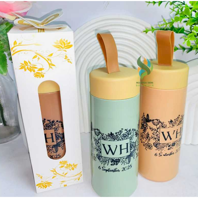 Tumbler Botol Kaca Polos Tali Karet 350ML Tumbler Latte Botol Tumblr Kaca Sablon Souvenir