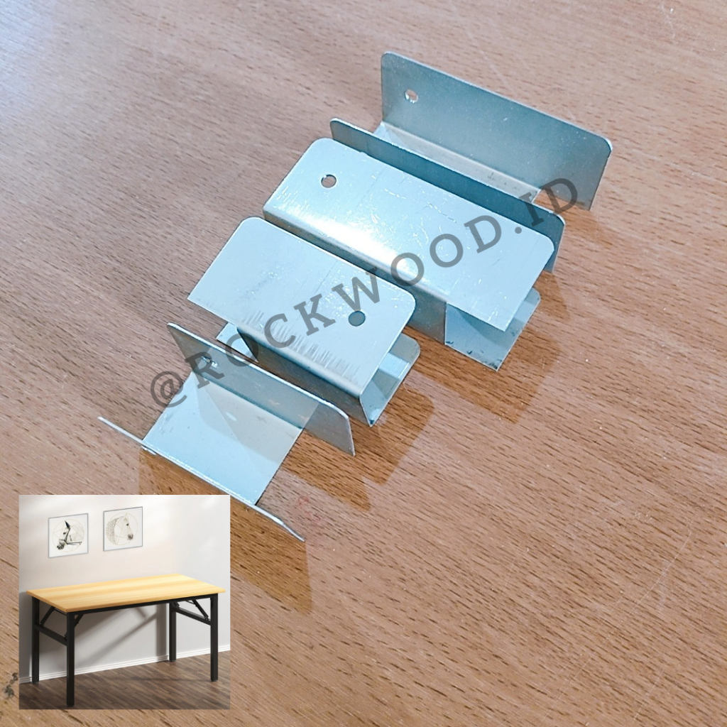 Konektor Holo Kaki Meja Lipat Siku Engsel Furniture